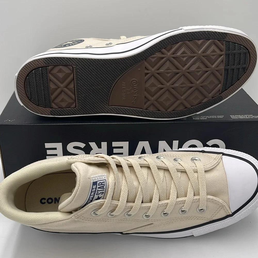Converse Men's Cream High-Top Sneakers A09458F CTAS MALDEN STREET MID NATURAL